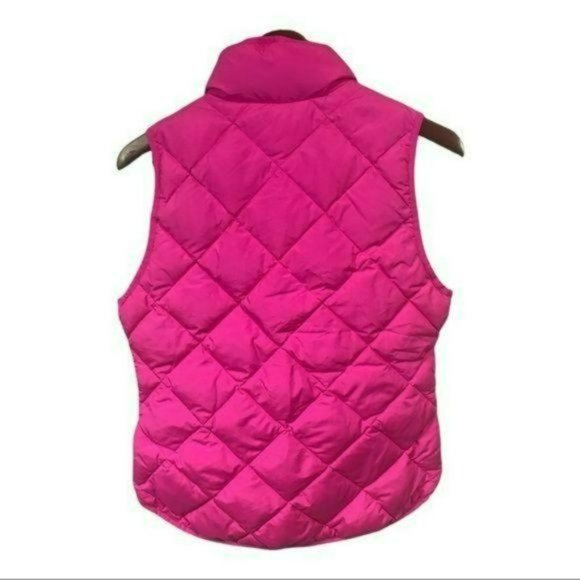 J. Crew Quilted Excursion Down Puffer Vest Barbiecore Hot Pink, Size Small - Picture 2 of 6
